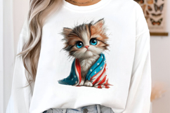 4th Of July Flag Cat Clipart Product Image 3