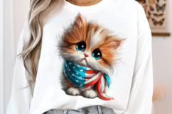 4th Of July Flag Cat Clipart Product Image 3