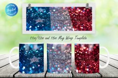 4th Of July Flag Glitter 11, 12 &amp; 15 Oz Mug Sublimation Product Image 1