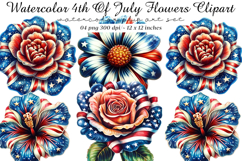 4th Of July Flowers Clipart Product Image 1