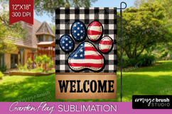 4th Of July Garden Flag Sublimation - Patriotic Welcome Sign Product Image 1