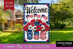 4th Of July Garden Flag Sublimation - Patriotic Welcome Sign Product Image 1