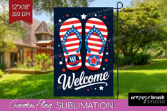 4th Of July Garden Flag Sublimation - Patriotic Welcome Sign Product Image 1