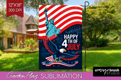 4th Of July Garden Flag Sublimation - Patriotic Welcome Sign Product Image 1