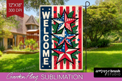 4th Of July Garden Flag Sublimation - Patriotic Welcome Sign Product Image 1