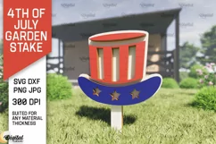 4th of July Garden Stake Laser Cut. Garden Stake SVG Product Image 1