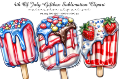 4th Of July Giftbox Sublimation Clipart Product Image 1