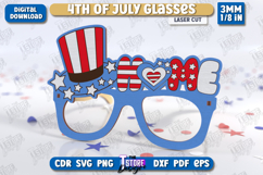 4th of July Glasses Laser Cut | Party Glasses | Photo Booth Product Image 1