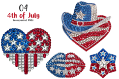 4th of July Glitter Rhinestone PNG Product Image 1