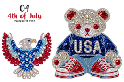 4th of July Glitter Rhinestone PNG Product Image 1