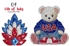 4th of July Glitter Rhinestone PNG Product Image 1