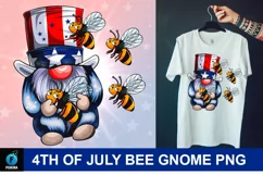 4th Of July Bee Gnome - 4th Of July Sublimation Product Image 1