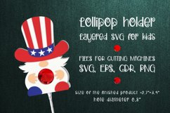 4th Of July Gnome Lollipop Holder template SVG Product Image 1