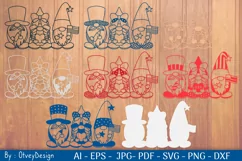 4th of July Gnome Patriotic Layered Papercut SVG Product Image 2