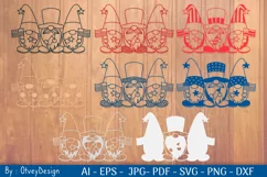 4th of July Gnome Patriotic Layered Papercut SVG Product Image 2