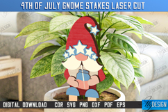 4th of July Gnome Stakes Laser Cut | Garden Decoration | CNC Product Image 1