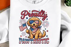 4th of July Golden Doodle PNG, Patriotic Product Image 1