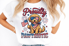 4th of July Golden Doodle PNG, Patriotic Product Image 2