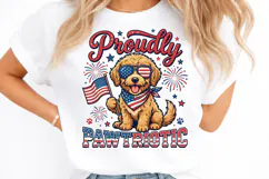 4th of July Golden Doodle PNG, Patriotic Product Image 2