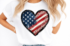 4th of July Heart PNG, USA Flag Heart Product Image 2