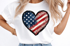 4th of July Heart PNG, USA Flag Heart Product Image 3