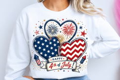 4th of july heart Sublimation PNG Product Image 1