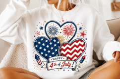 4th of july heart Sublimation PNG Product Image 3