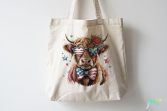 4th Of July Highland Cow Clipart Product Image 4
