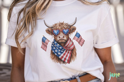 4th Of July Highland Cow Clipart Product Image 2