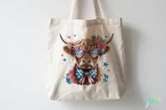 4th Of July Highland Cow Clipart Product Image 4