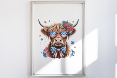 4th Of July Highland Cow Clipart Product Image 5