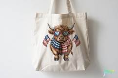 4th Of July Highland Cow Clipart Product Image 8