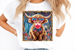 4th of July Highland Cow Leopard PNG Product Image 3