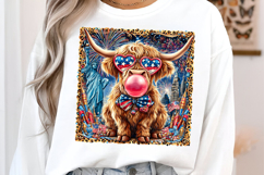 4th of July Highland Cow Leopard PNG Product Image 4