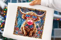 4th of July Highland Cow Leopard PNG Product Image 5