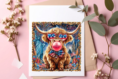 4th of July Highland Cow Leopard PNG Product Image 6