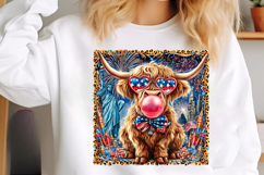 4th of July Highland Cow Leopard PNG Product Image 7