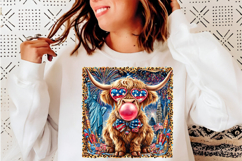 4th of July Highland Cow Leopard PNG Product Image 8