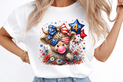 4th of July Highland Cow PNG, Patriotic Shirt Sublimation De Product Image 3