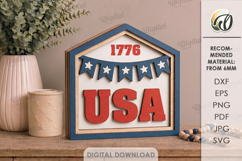 4th Of July Houses Bundle Laser Cut. Stand Decor SVG Product Image 13