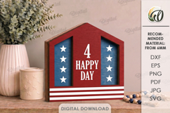 4th Of July House Laser Cut. Patriotic Stand Decor SVG Product Image 1