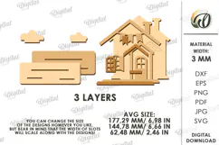 4th of July house Laser Cut. Home Stand Decor SVG Product Image 2