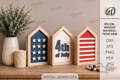 4th Of July Houses Bundle Laser Cut. Stand Decor SVG Product Image 7
