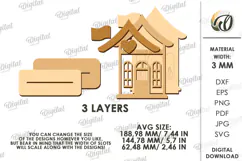 4th of July house Laser Cut. Home Stand Decor SVG Product Image 2