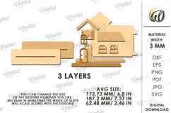4th of July house Laser Cut. Home Stand Decor SVG Product Image 2