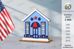 4th of July house Laser Cut. Home Stand Decor SVG Product Image 1