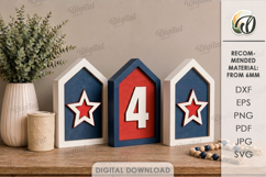 4th Of July House Laser Cut. Patriotic Stand Decor SVG Product Image 1