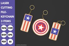 4th July independence day keychain - svg laser cut glowforge Product Image 1