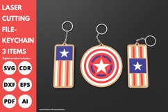 4th July independence day keychain - svg laser cut glowforge Product Image 3