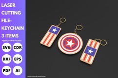 4th July independence day keychain - svg laser cut glowforge Product Image 2